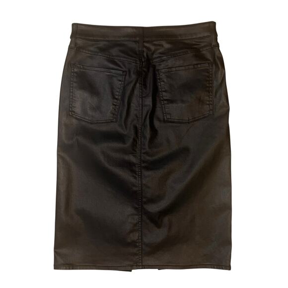 Chico’s Faux Leather Midi Pencil Skirt Black Mid Rise Size 0.5 Women’s Size 6 - Picture 3 of 11